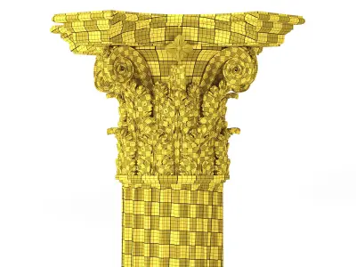Greek Column Corinthian Style 3D model