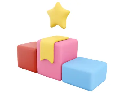 3d podium cartoon 3D model