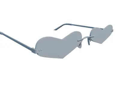 heart shaped glasses   high-poly no textures 3D model