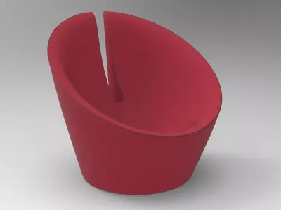 Right Armchair Low-poly 3D model