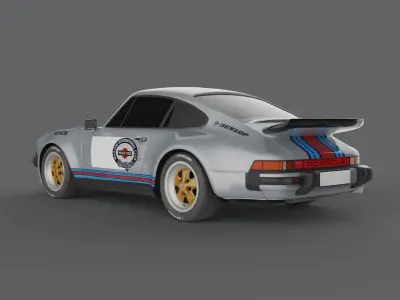 Porsche 911 Turbo Low-poly 3D model