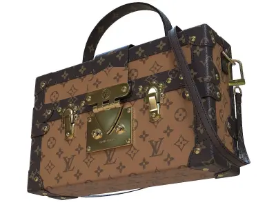 Louis Vuitton Petite Malle Monorgram Brown Light Low-poly 3D model