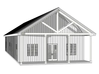 Barndominium House 018 -Archimple LLC Low-poly 3D model