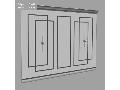 Wall decoration kit with moldings 3D model
