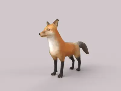 Fox lowpoly Low-poly 3D model