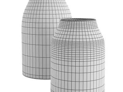 Stripy vases 3D model