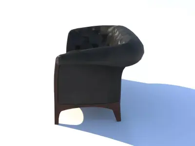 Classic Leather Sofa 3D Model Low-poly 3D model