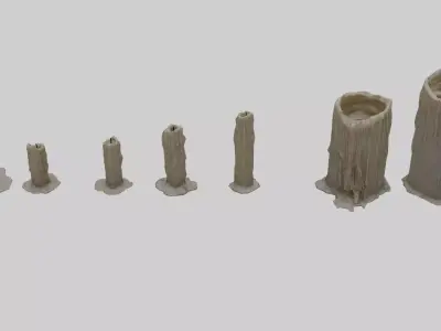 Low Poly Candle Collection With PBR Materials Low-poly 3D model