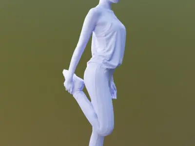 Myriam 10003 - Sport Girl stretching Low-poly 3D model