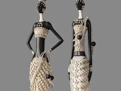 African woman sculpture  3D model