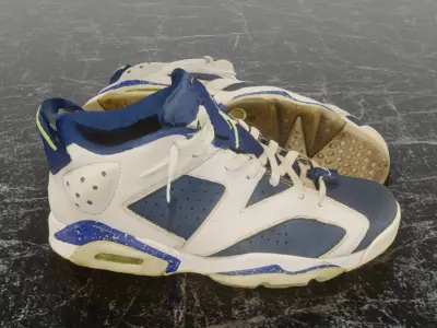 NIKE AIR JORDAN 6 INSIGNIA BLUE 3D SHOES Low-poly 3D model