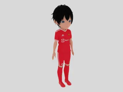Manchester United Soccer - Football  Player Low-poly 3D model
