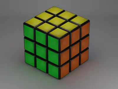 Rubiks cube Low-poly 3D model Free low-poly 3D model