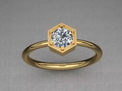 Tiffany Style Diamond Ring 3D print model