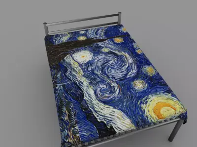 Starry Night bed  Low-poly 3D model