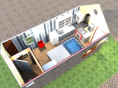 1 room house 3D model