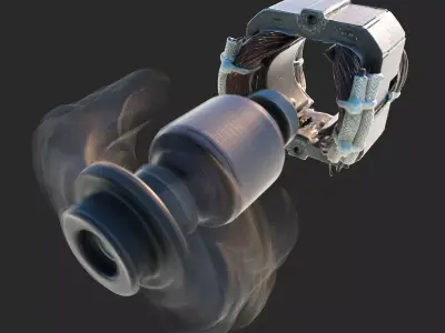 Electric motor Low-poly 3D model shop