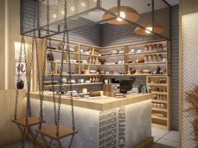 Brunch Cafe - Bar - Diner 3D model