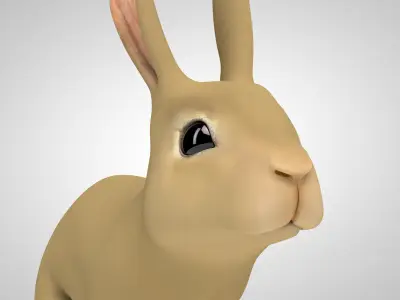 Detailed rabbit with quads  3D model