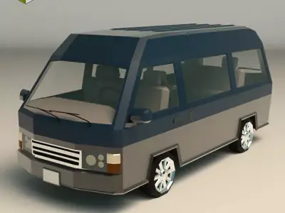 Low Poly Minivan 02 Low-poly 3D model
