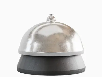 Silver Reception Bell Low-poly 3D model