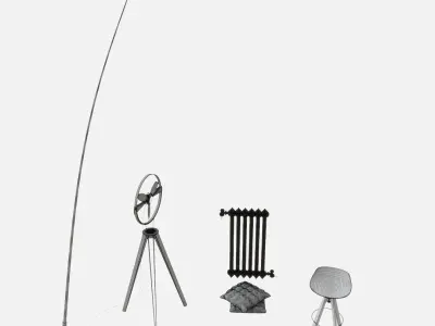 Decoration Set velvet cushion 3D model