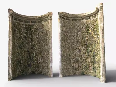 Stone Wall Niches  Low-poly 3D model