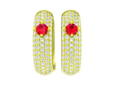 A6673 Luxury Diamond Women Hoop Earrings 3D Model 3D print model