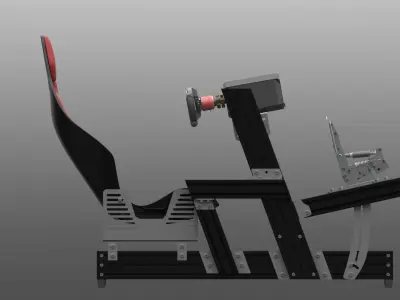 Sim Racing Cockpit 3D model