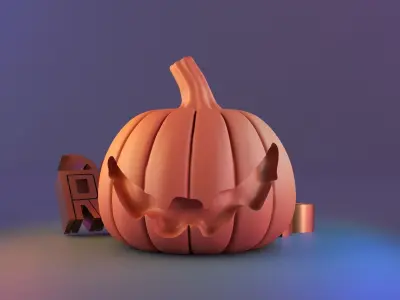 Halloween pumpkin decor 01 3D print model