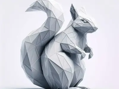 Low-Poly Squirrel Sculpture  3D model