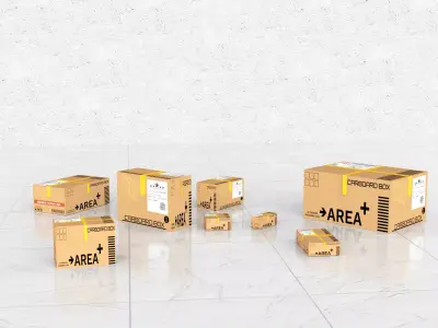 Cardboard Boxes Collection 04- PBR Low-Poly Low-poly 3D model