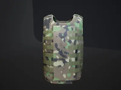 Interceptor Body Armor Vest Low-poly model - UE4 - Camo System Low-poly 3D model