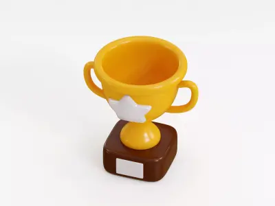 Cartoon Golden Trophy Low-poly 3D model