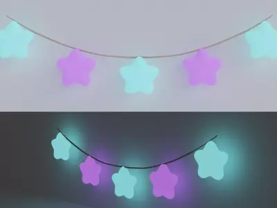 star garland Low-poly 3D model