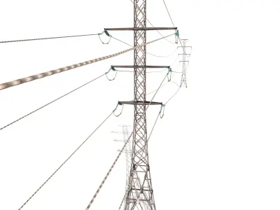Electricity Pole 26 Weathered Low-poly 3D model