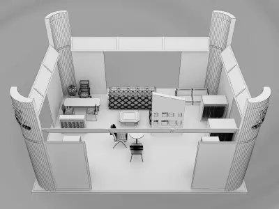 Booth Exhibition Stand a491 3D model