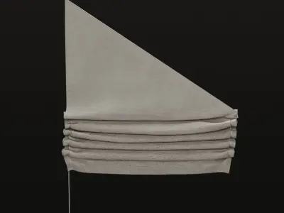 Roman blinds on triangular windows 3D model