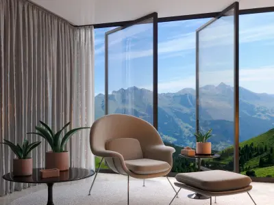 3D model of the living room interior 3D model