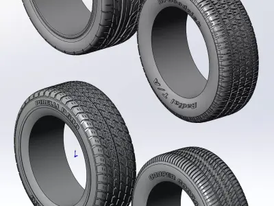 Different tyres for scale models 3D-print models 3D print model