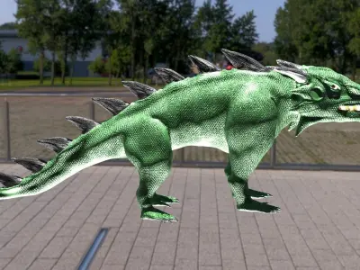 monster dinosaur with spikes 3D model