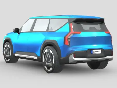 Kia EV9 GT-Line Low-poly 3D model