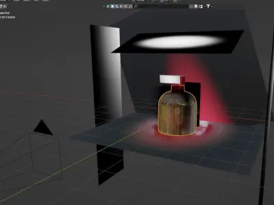 Luxury Perfume Bottle with Lightning and Texture Low-poly 3D model