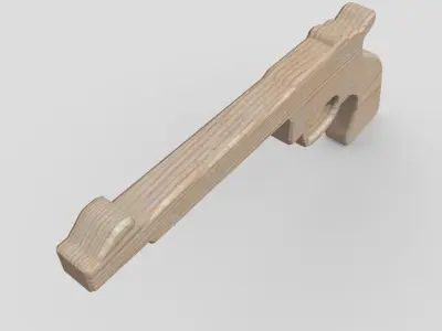 Wooden Toy Gun 3 Low-poly 3D model