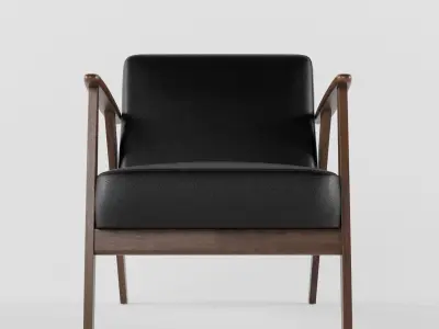 Black Leather Luxury Armchair 3D model