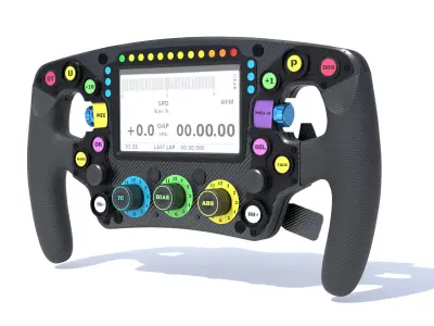 Racing Car Steering Wheel Low-poly 3D model