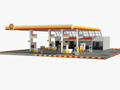 Shell Gas Station 3D model