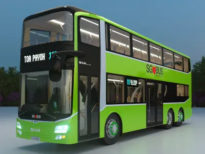 Singapore bus MAN ND 323F 3D model