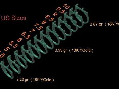 alphabet jewelry ring diamond letter F 3D print model