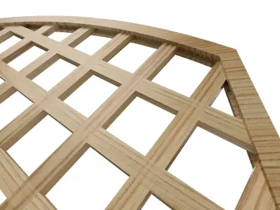 Arc wooden fence trellis for garden Low-poly 3D model